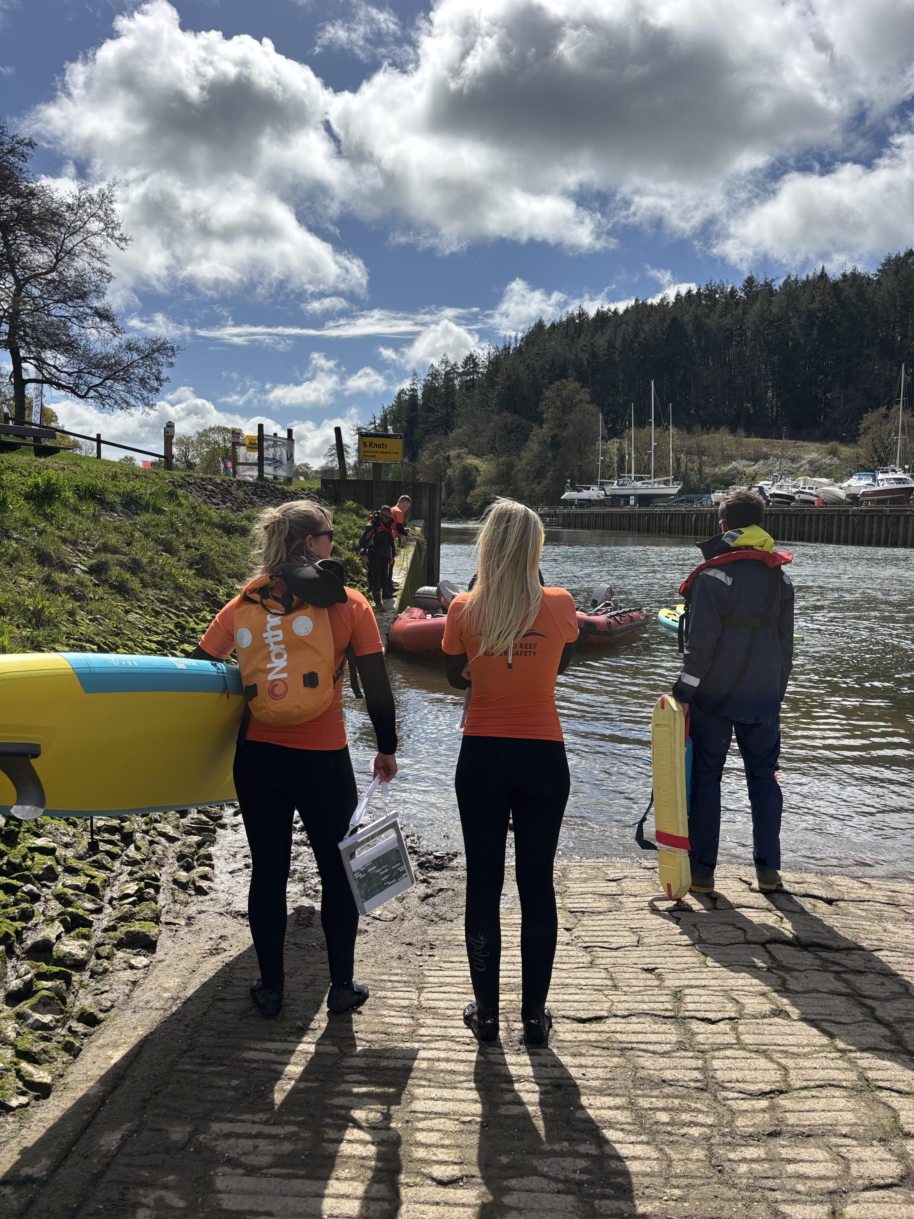 Lifeguards and equipment ready for participant support