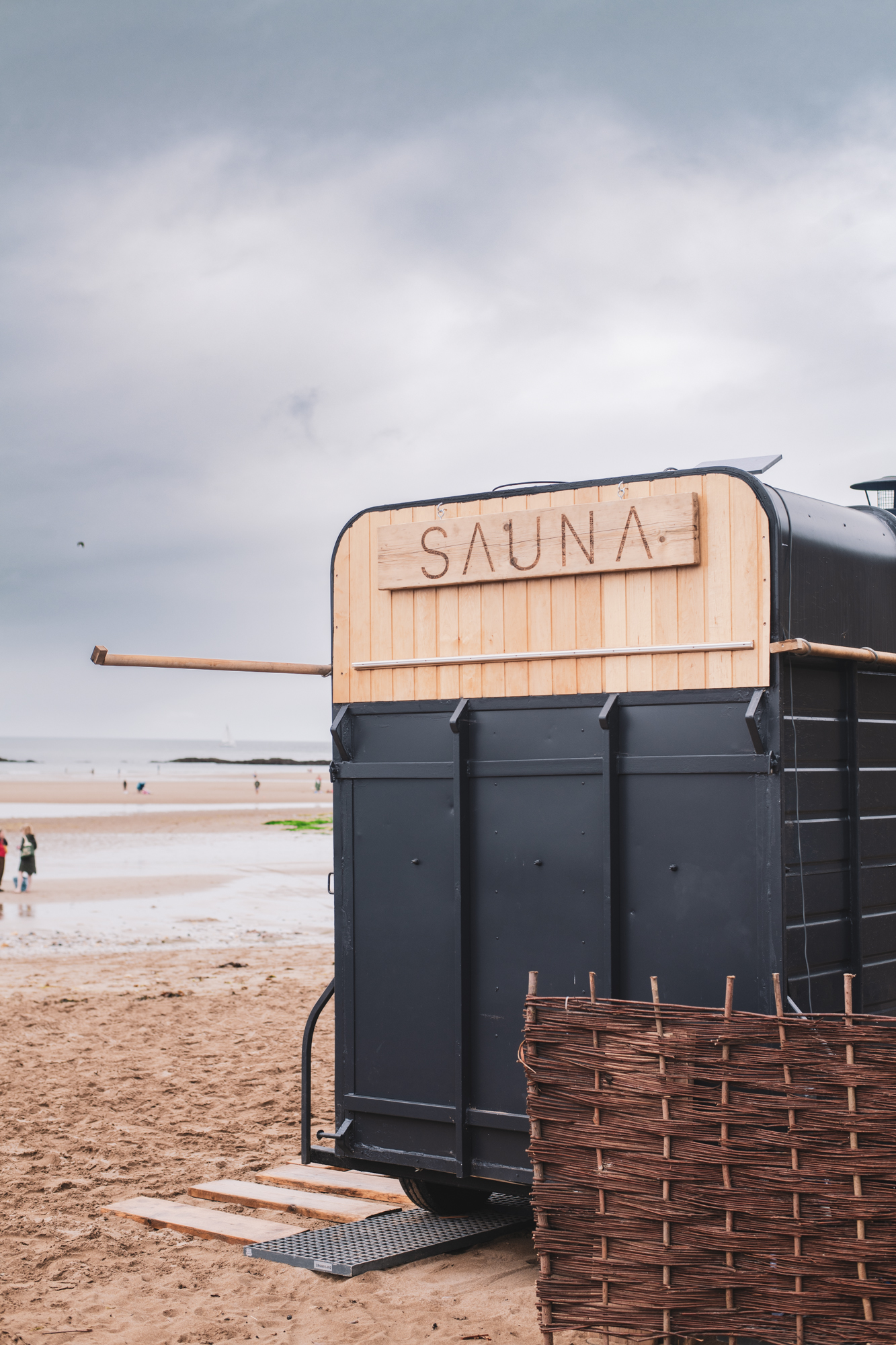 Outdoor sauna by the coast